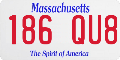 MA license plate 186QU8