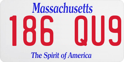 MA license plate 186QU9