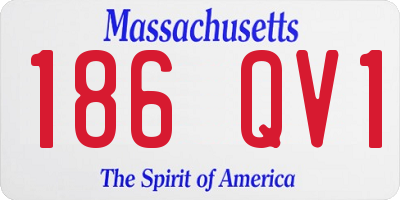 MA license plate 186QV1