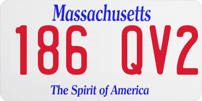 MA license plate 186QV2