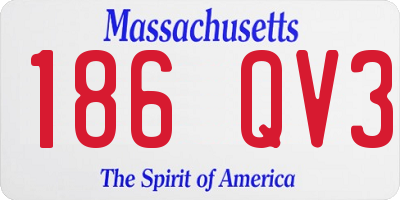 MA license plate 186QV3