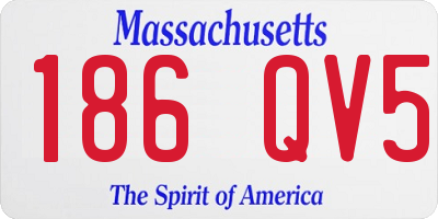 MA license plate 186QV5