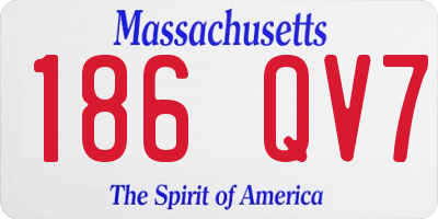 MA license plate 186QV7
