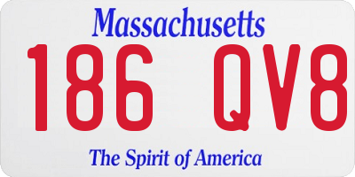 MA license plate 186QV8