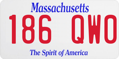 MA license plate 186QW0