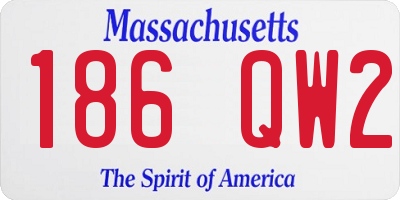 MA license plate 186QW2