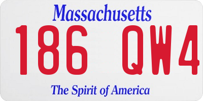 MA license plate 186QW4