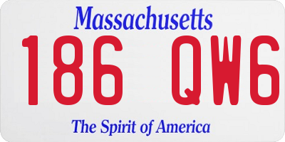 MA license plate 186QW6
