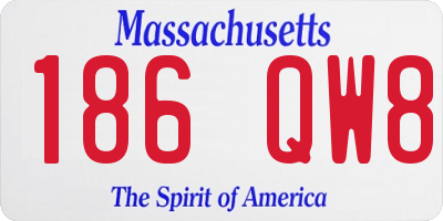 MA license plate 186QW8