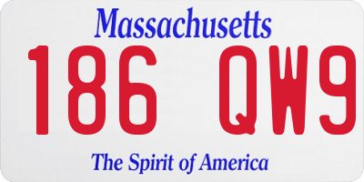 MA license plate 186QW9