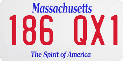 MA license plate 186QX1