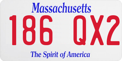 MA license plate 186QX2