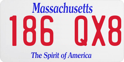 MA license plate 186QX8