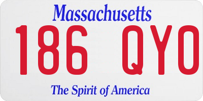 MA license plate 186QY0
