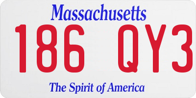 MA license plate 186QY3