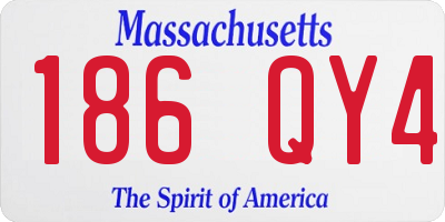 MA license plate 186QY4
