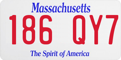 MA license plate 186QY7