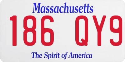 MA license plate 186QY9