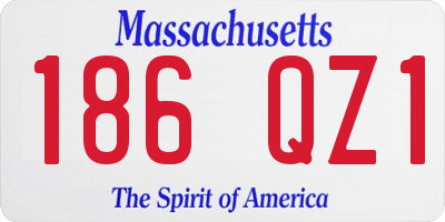 MA license plate 186QZ1