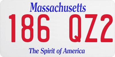 MA license plate 186QZ2