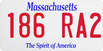 MA license plate 186RA2
