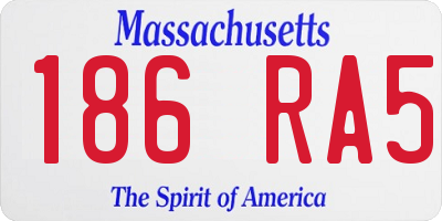 MA license plate 186RA5