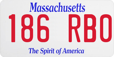 MA license plate 186RB0