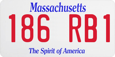 MA license plate 186RB1