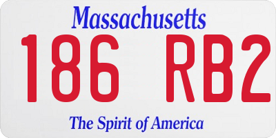 MA license plate 186RB2