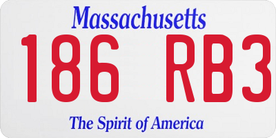 MA license plate 186RB3