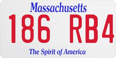 MA license plate 186RB4