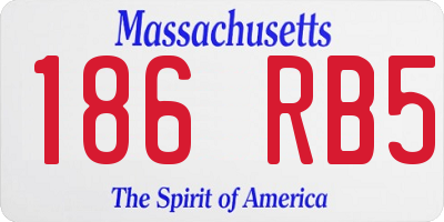 MA license plate 186RB5