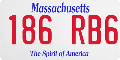 MA license plate 186RB6