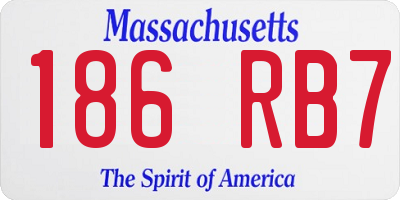 MA license plate 186RB7