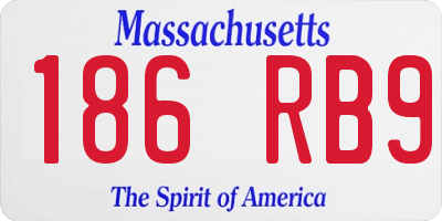 MA license plate 186RB9