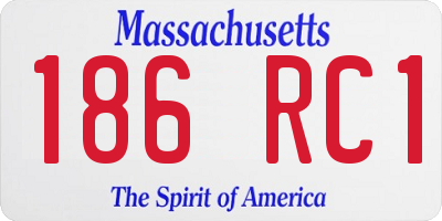 MA license plate 186RC1