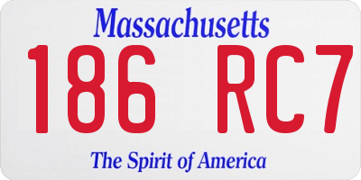 MA license plate 186RC7