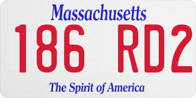 MA license plate 186RD2