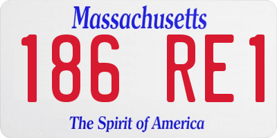 MA license plate 186RE1