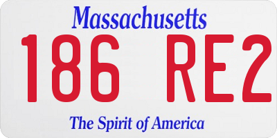 MA license plate 186RE2
