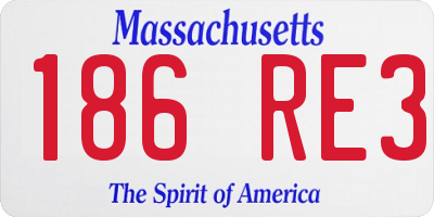 MA license plate 186RE3