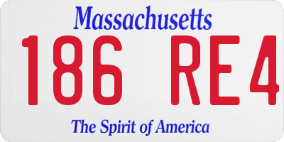 MA license plate 186RE4