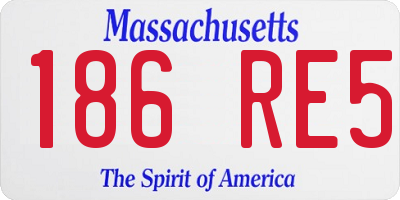 MA license plate 186RE5