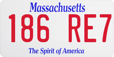 MA license plate 186RE7