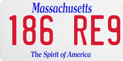 MA license plate 186RE9