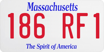 MA license plate 186RF1