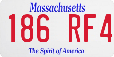 MA license plate 186RF4