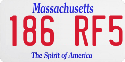 MA license plate 186RF5