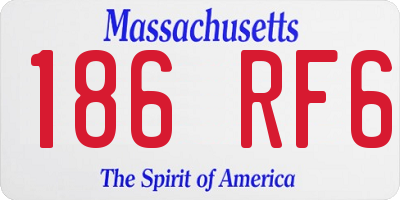 MA license plate 186RF6