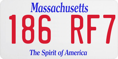 MA license plate 186RF7